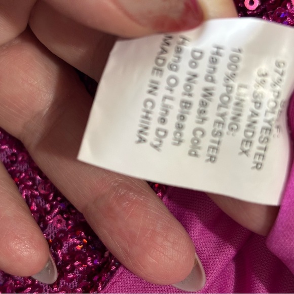 NWOT Windsor Fuchsia Sequin Cutout Bodycon Mini Cocktail Dress Party Lined Small - Picture 6 of 6